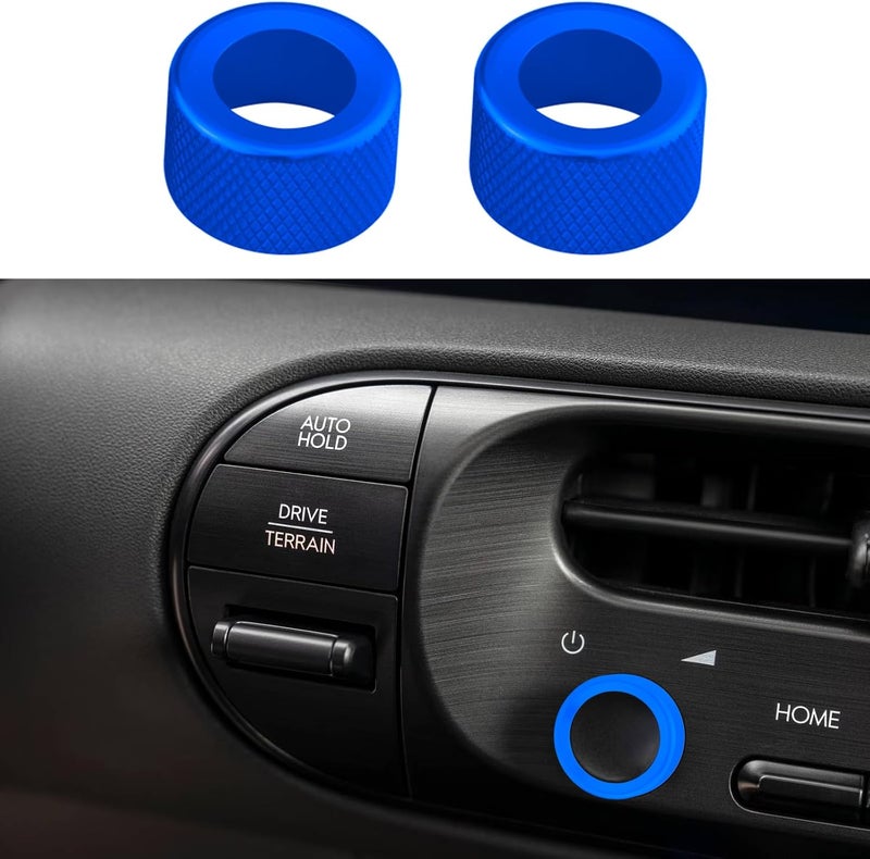 HDUFC for Hyundai Palisade 2026+Aluminum Interior Volume/air Conditioning knob Ring Trim Covers (4-Piece Set) (Blue) - Image 2